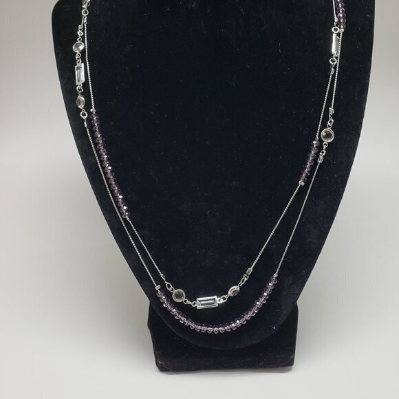 RSVP Layered Silver-tone - Sparkling Crystals Lavender Beaded Necklace - Women - Picture 5 of 9
